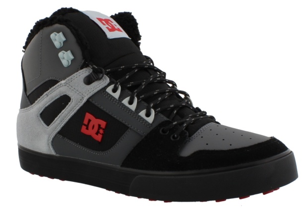 DC SHOES PURE HIGH-TOP WC WINTER GREY/BLACK/RED (XSKR)